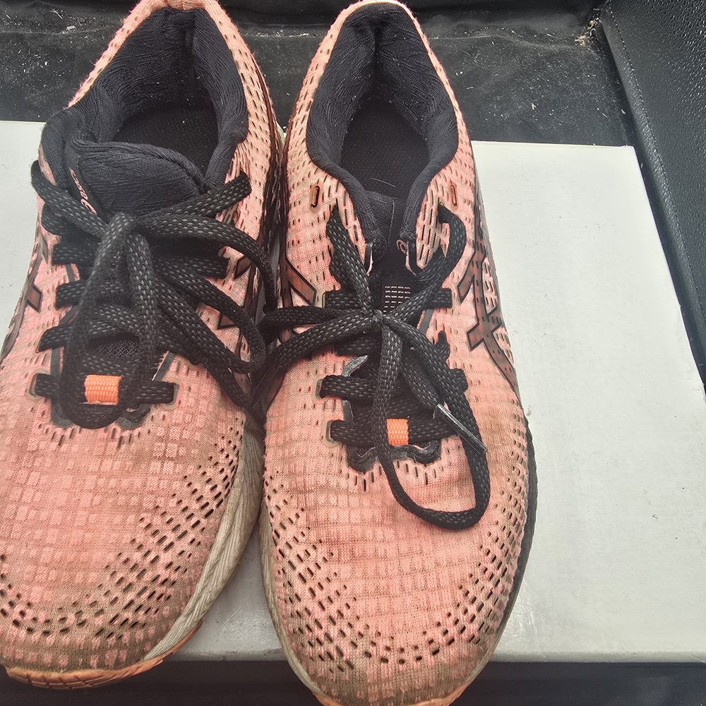 Asics Women's Black and‎ Coral Athletic Shoes